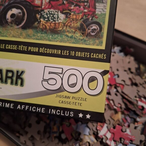 Glow Puzzle Seek Find Hidden Images Bonus 500 Piece Farm Antiques Tractor Thrift - Picture 8 of 11